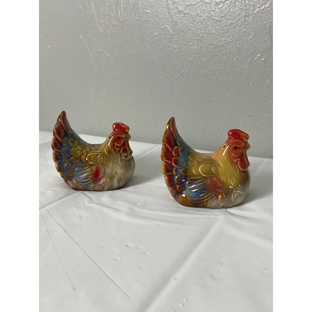 Vintage Hen and Rooster Chicken/Turkey Salt and Pepper Shakers